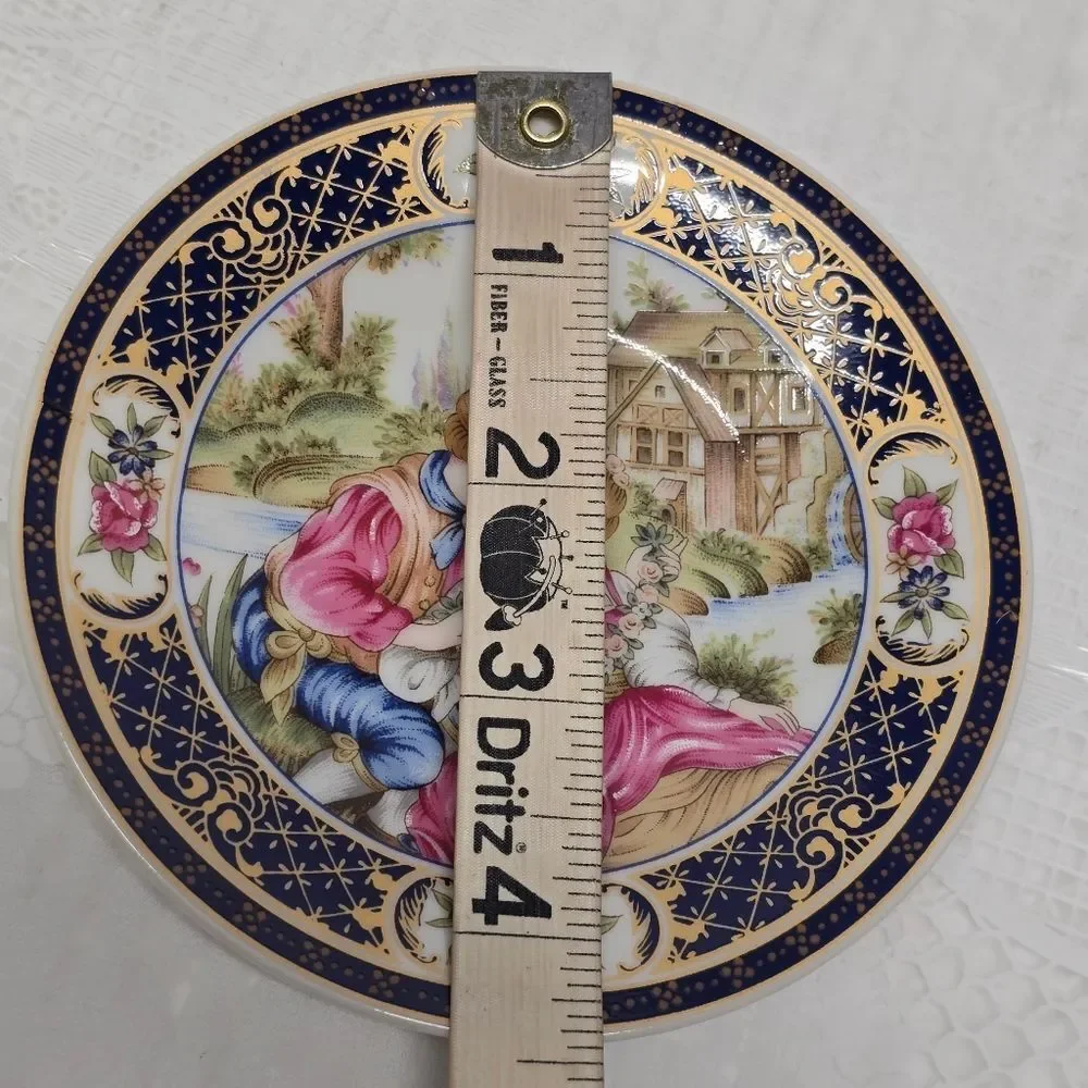Tiger Yedi Japan Victorian Romantic Couple Espresso Cup & Saucer Vintage